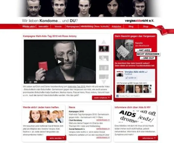 Bild: Neuer Internetauftritt Vergiss Aids nicht e.V. neues Design ist online