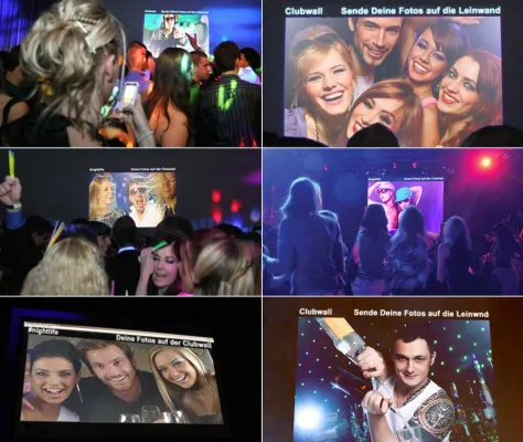 Bild: Die Clubwall - Partyfotos vom Smartphone per Beamer und Leinwand live anzeigen