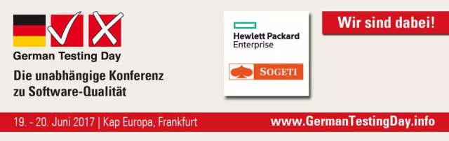 Bild: Sogeti und HPE als Platin Partner auf dem German Testing Day 2017