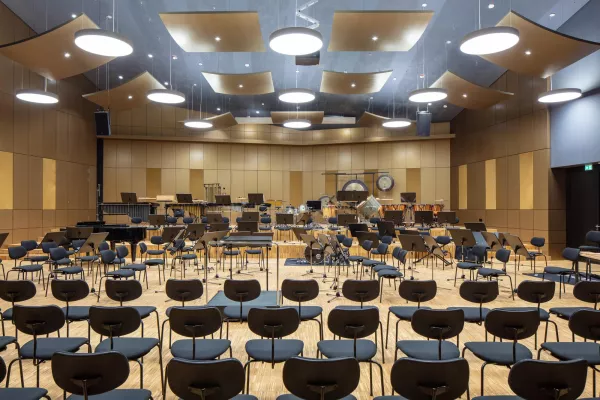 Bild: Moderne Raumakustik für die Probensäle des Musik Campus der Bundeswehr in Hilden