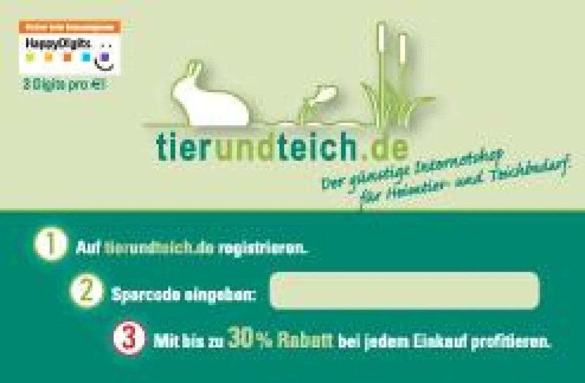 Die tierundteich.de Sparcodekarte erhält man mittlerweile bei über 100 Verteilern!