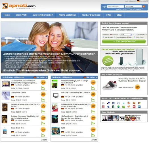 Bild: Tiefstpreise für Amazon-Shopper mit apnoti.de