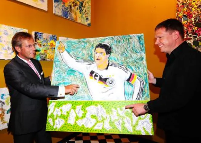 Bild: 2. GRK Golf Charity Masters in Leipzig - Ballack-Bild von Fischer-Art wird versteigert