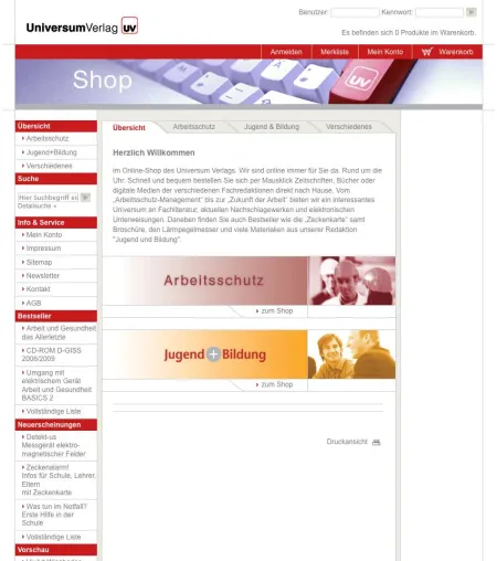 Universum Verlag mit neuer Web-Shop-Technologie online - NTX® & tecRacer Web-Shop stärken den Online-Vertrieb Bild: Universum Verlag mit neuer Web-Shop-Technologie online - NTX® & tecRacer Web-Shop stärken den Online-Vertrieb
