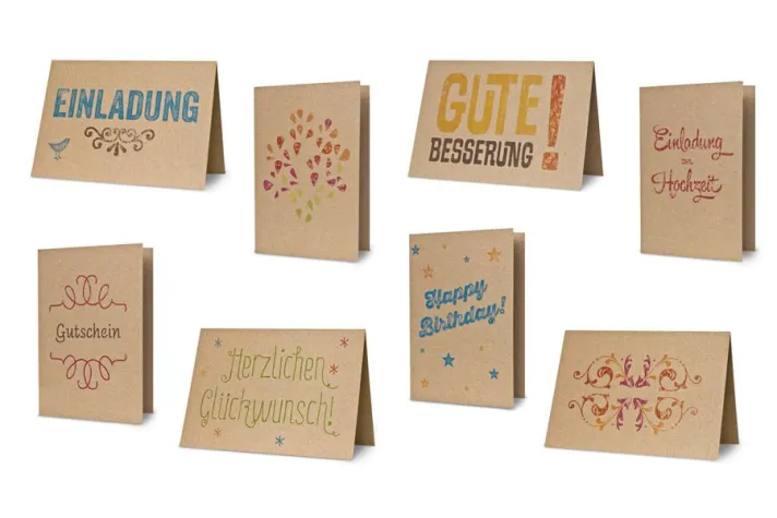 Bild: Neu bei rugi: Grußkartensets aus Recyclingkarton (Design-RC)