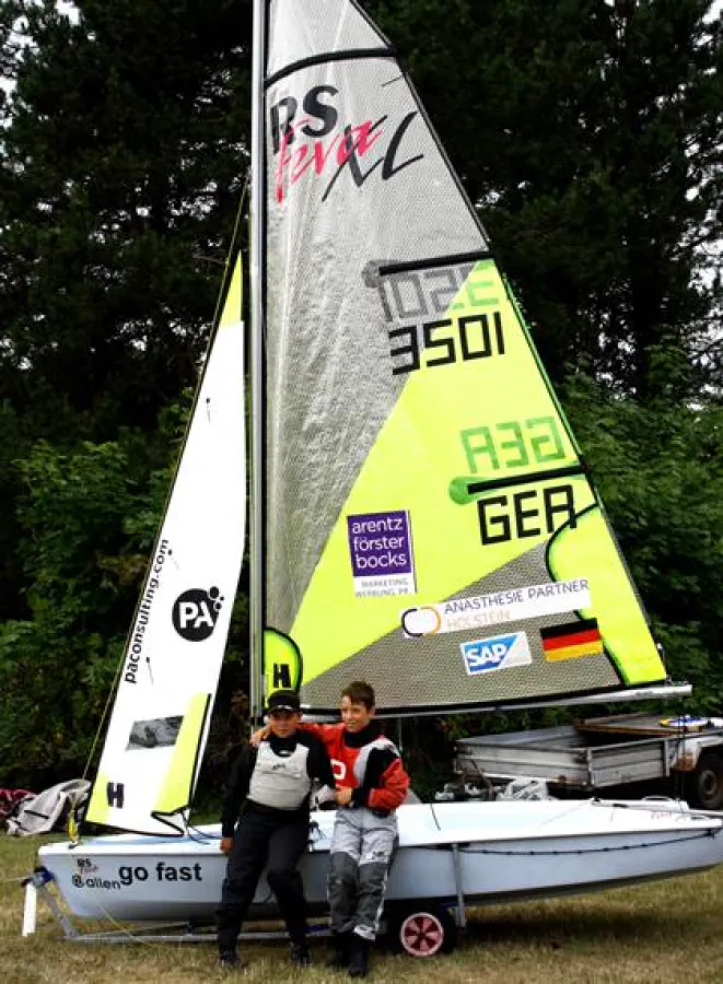 Unsere Jungs am Boot