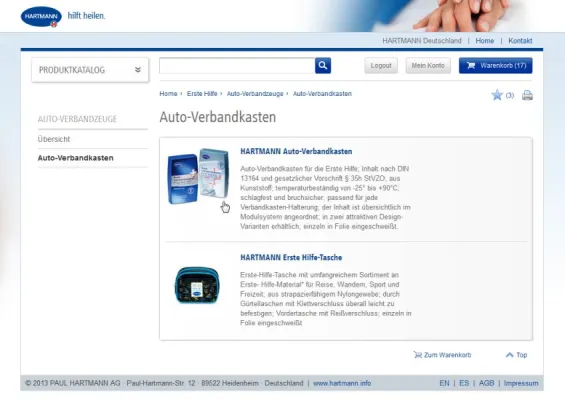 Bild: Internationaler factor:plus B2B Online-Shop für die Paul Hartmann AG -