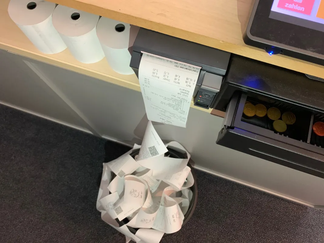 Ohne elektronischen Beleg sieht es meist so aus!