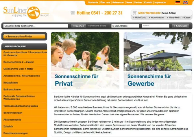 Bild: SunLiner® präsentiert Sonnenschirm-Trends 2014