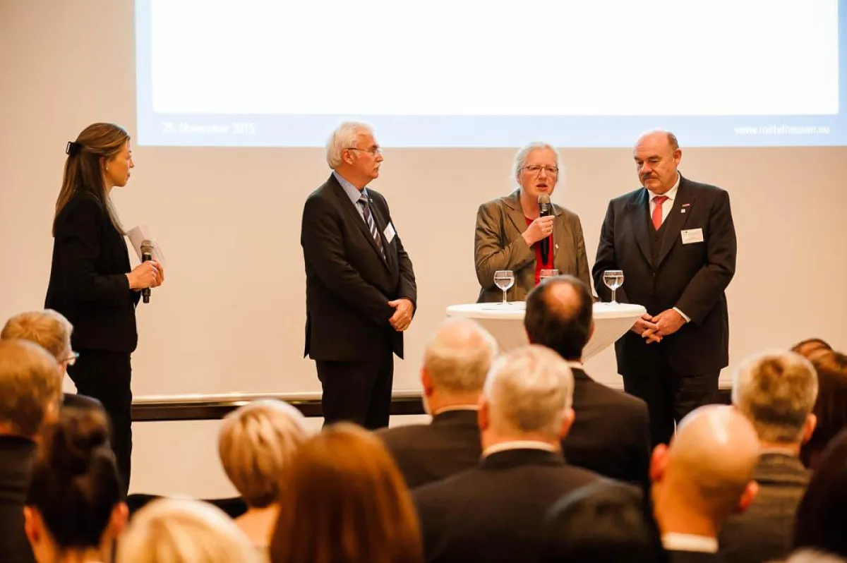 Talkrunde beim Mittelhessenabend im Plenargebäude des Wiesbadener Landtags