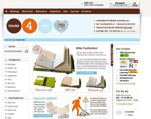 Bild: 29.09.2009: Launch von found4you.de – das Beste von Magento und TYPO3 in einem Shop