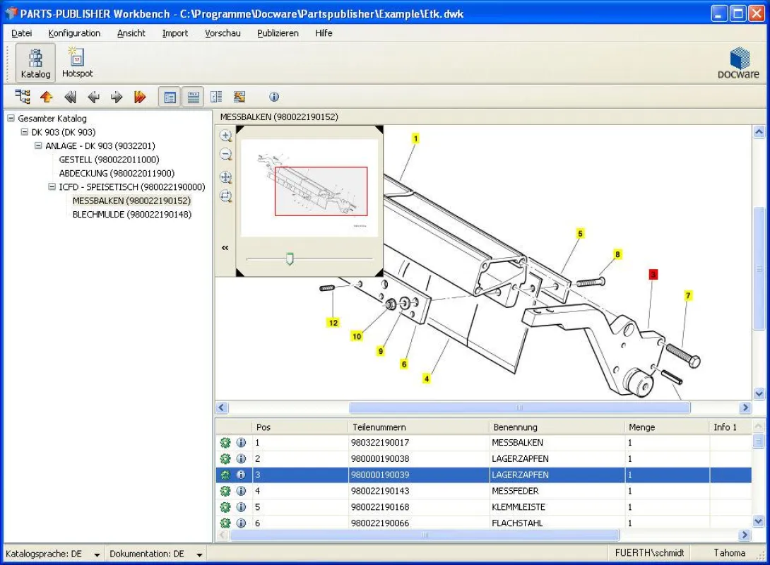 PARTS-PUBLISHER Workbench: Erstellen von Testkatalogen