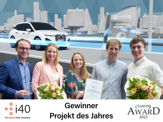 Bild: i40.de und BMW werden mit innovativer 3D-Lernwelt beim eLearning Projekt des Jahres 2023 ausgezeichnet
