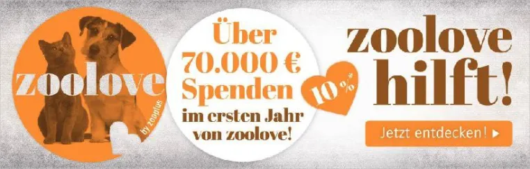 Bild: Charity-Marke 'zoolove by zooplus' sammelt im ersten Jahr über 70.000 Euro für den Tierschutz