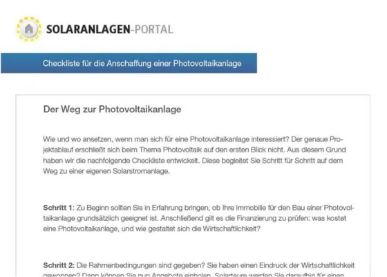 Bild: Photovoltaik-Checkliste: Von der Anlagenplanung bis zur Inbetriebnahme