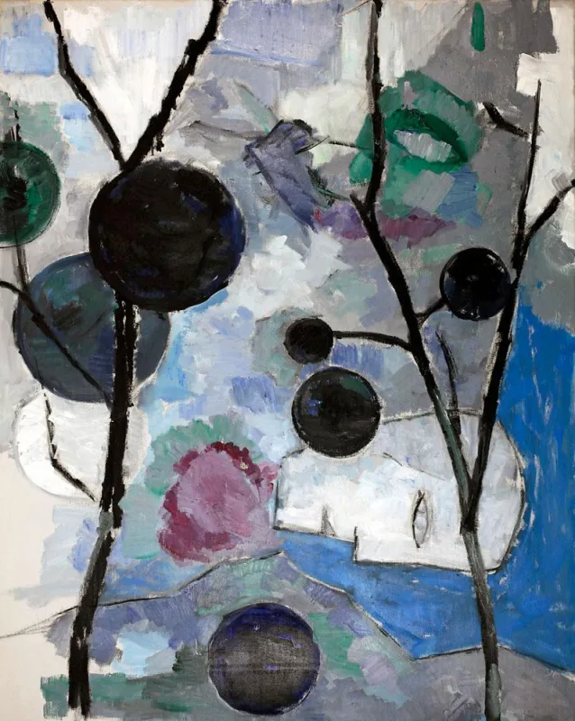 Max Stock: Flug, 1987, Öl auf Leinwand, 80 x 100 cm