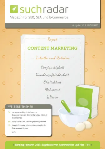 Bild: Online-Marketing-Magazin suchradar gibt kleinen Unternehmen ein Rezept für erfolgreiches Content Marketing
