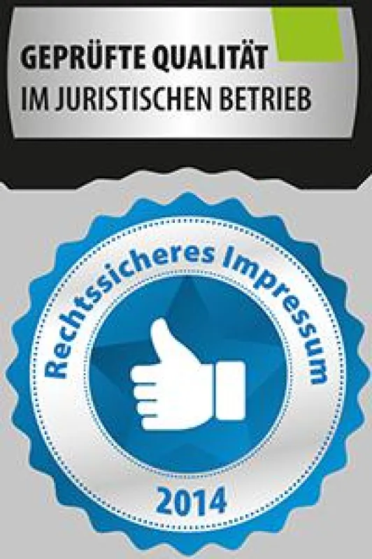 Qualitätssiegel für das rechtssichere Impressum von Renostar und Maxtarget