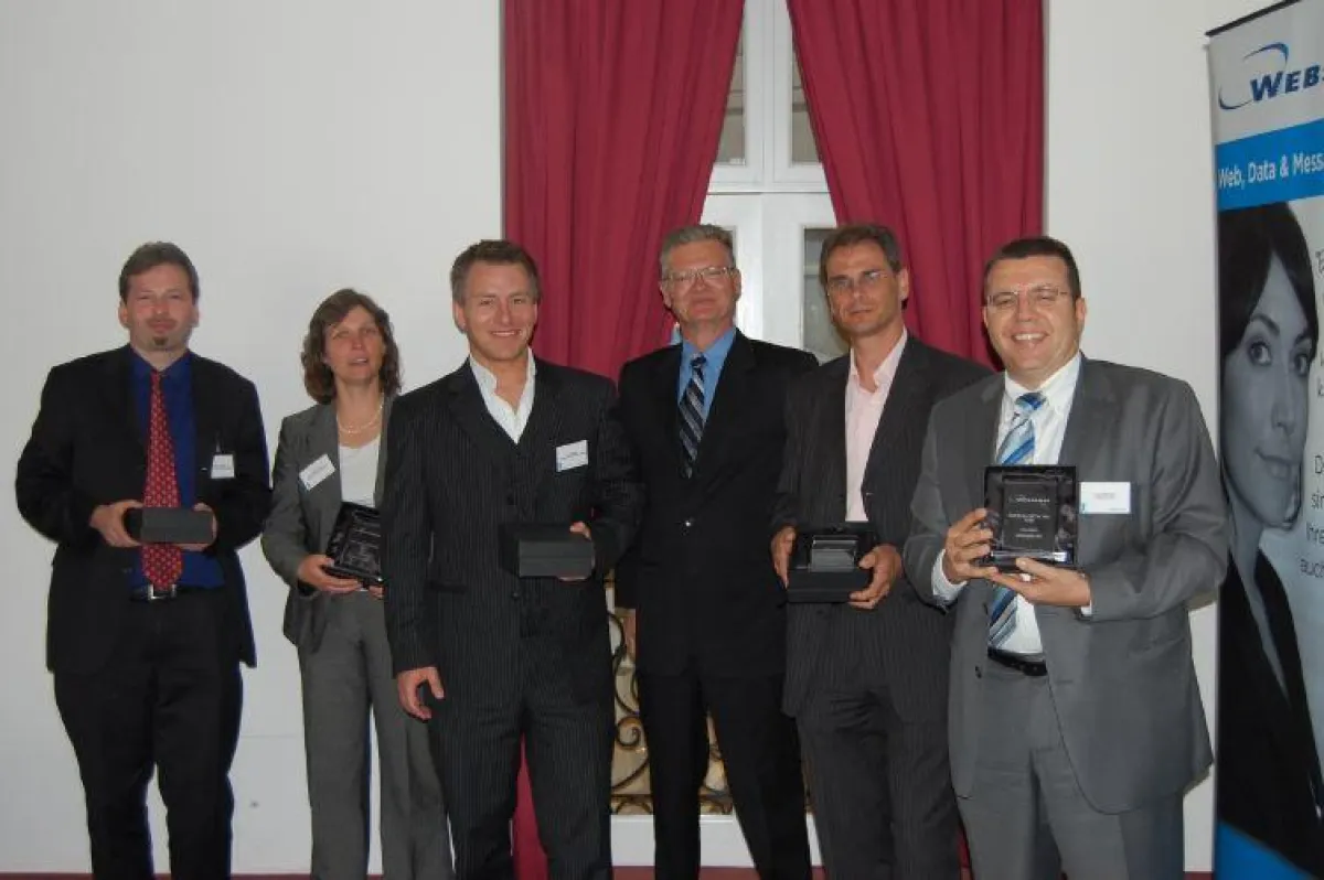 Websense zeichnet die besten Channel-Partner aus. Von links nach rechts: Matthias Straub (Integralis), Agnes Graf (AMPEG), Wenzel Berg (BT), Gene Hodges (Websense), Michael Parusel (Defense) und David
