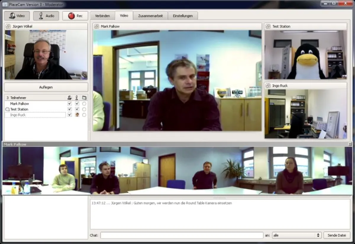 In Kombination mit Polycom CX5000 sorgt PlaceCam 3 für eine reale Konferenzatmosphäre