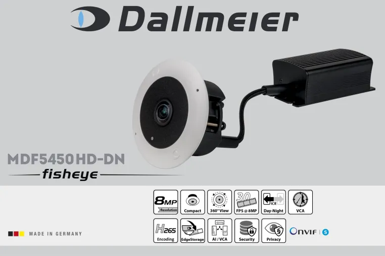 Dallmeiers neue 8MP Fisheye-Kamera vereint KI-unterstützte Objektklassifizierung und H.265 in kompaktem Design Bild: Dallmeiers neue 8MP Fisheye-Kamera vereint KI-unterstützte Objektklassifizierung und H.265 in kompaktem Design