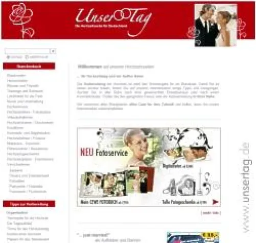 Bild: Das Hochzeitsportal „UnserTag.de“ mit neuem Design und Service