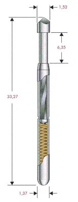 Bild: Rotations- Federkontakte im 1,27 / 2,0 / 2.54mm Raster