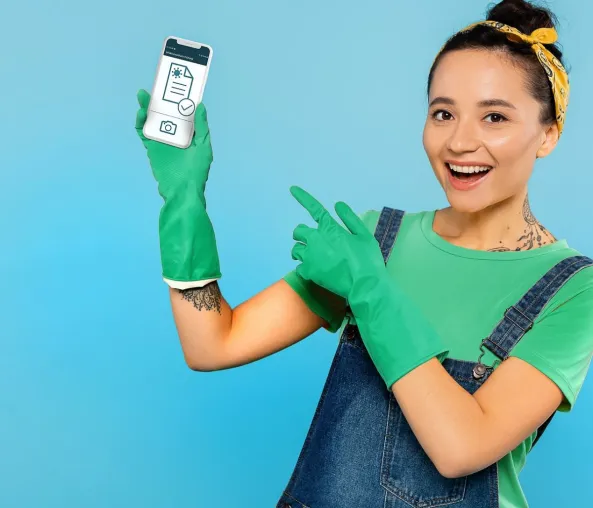 Bild:  Digitale Infektionsschutzprüfung mit dem Smartphone