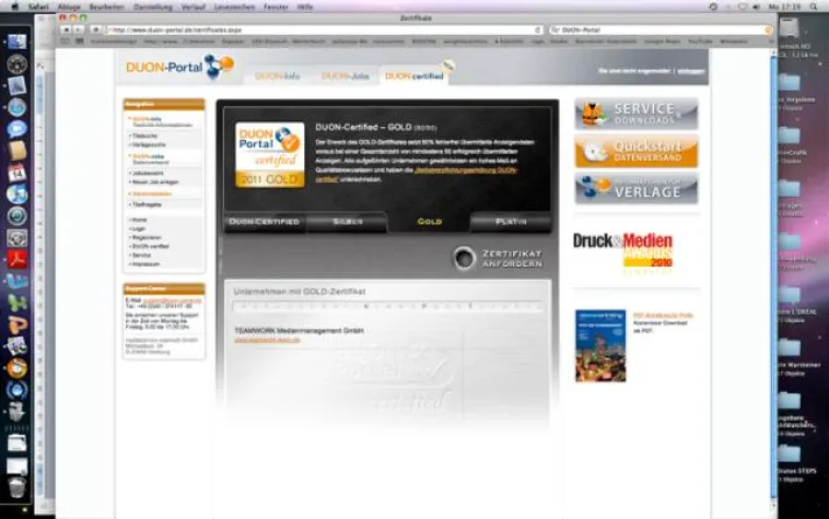 TEAMWORK– erfolgreicher Anwender des DUON-Portals Bild: TEAMWORK– erfolgreicher Anwender des DUON-Portals