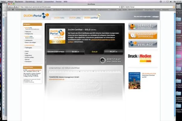 TEAMWORK– erfolgreicher Anwender des DUON-Portals Bild: TEAMWORK– erfolgreicher Anwender des DUON-Portals