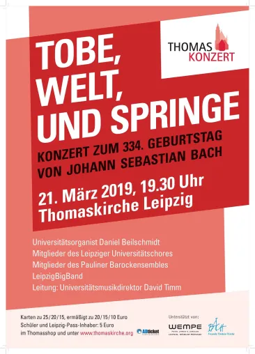 „Tobe, Welt, und springe“ - Jazz mit Bach Bild: „Tobe, Welt, und springe“ - Jazz mit Bach
