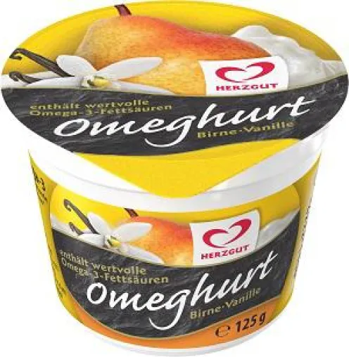Bild: Fruchtjoghurt mit 600 mg Omega-3-Fettsäuren aus Fischöl: Frischer Joghurt mit Omega-3 als Alternative zu Fisch
