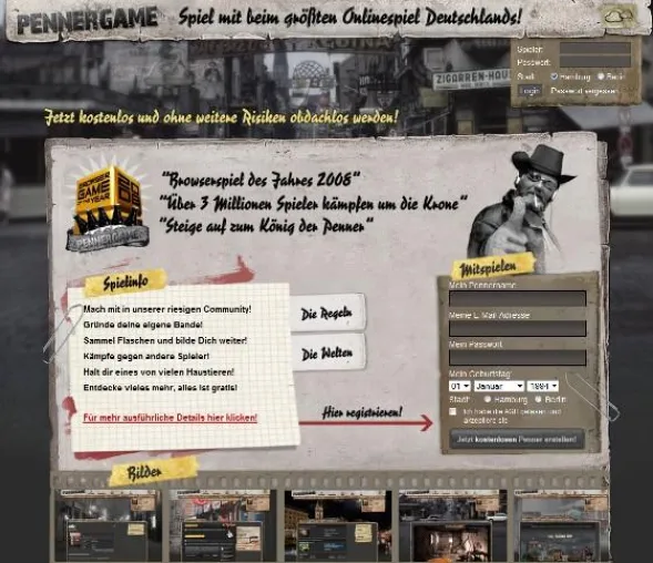 Noch mehr Satire und Provokation: Das scharf kritisierte Pennergame startet mit der neuen Version 4.0 Bild: Noch mehr Satire und Provokation: Das scharf kritisierte Pennergame startet mit der neuen Version 4.0