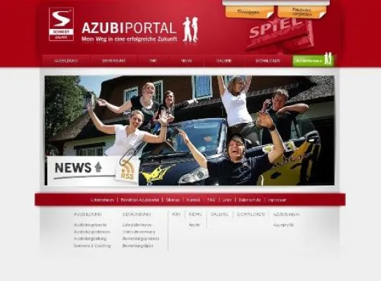 Bild: Start der Azubi-Homepage der SCHMIDTGRUPPE