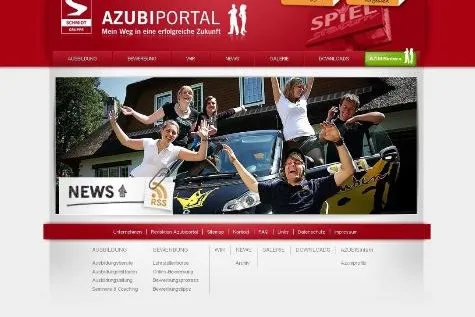 Start der Azubi-Homepage der SCHMIDTGRUPPE Bild: Start der Azubi-Homepage der SCHMIDTGRUPPE