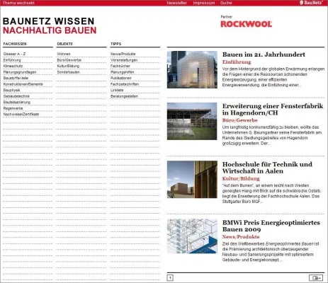 Bild: Nachhaltig bauen / Neues Fachlexikon kostenlos unter baunetzwissen.de