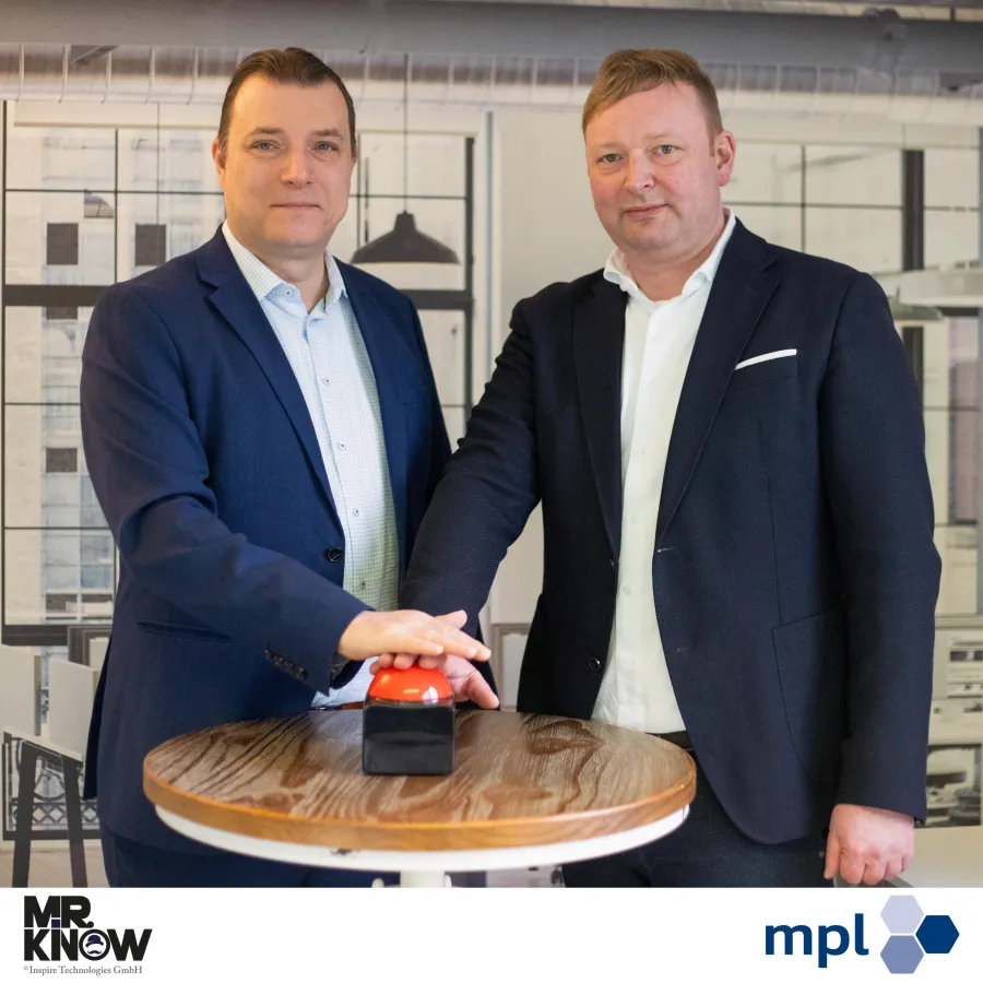 (v. l.) Andreas Mucke, Inspire Technologies GmbH. Stephan Ringmaier, mpl Software GmbH (© MR.KNOW)