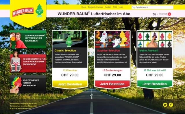 Bild: WunderbaumAbo Online - die besten Lufterfrischer von WUNDER-BAUM® neu im Abo