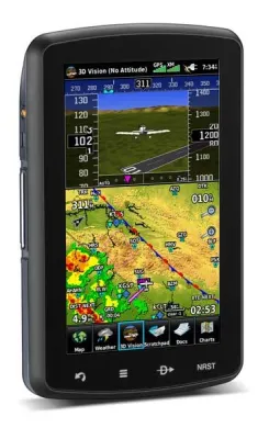 Bild: Garmin GPS Aera 795 bei siebert.aero: „wo sich die Erde um das Flugzeug dreht“