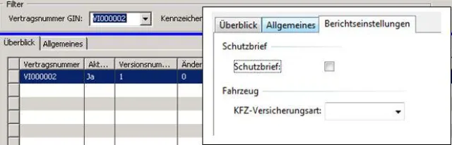 Bild: Überblick über versicherte KFZ in einer Fuhrparkliste – realisiert im Maklerverwaltungsprogramm GIN-AX