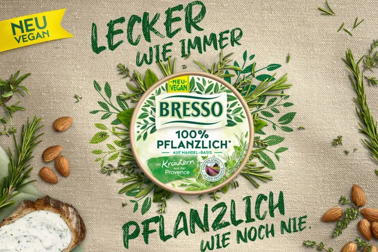 BRESSO 100% PFLANZLICH: neu im Käseregal Bild: BRESSO 100% PFLANZLICH: neu im Käseregal