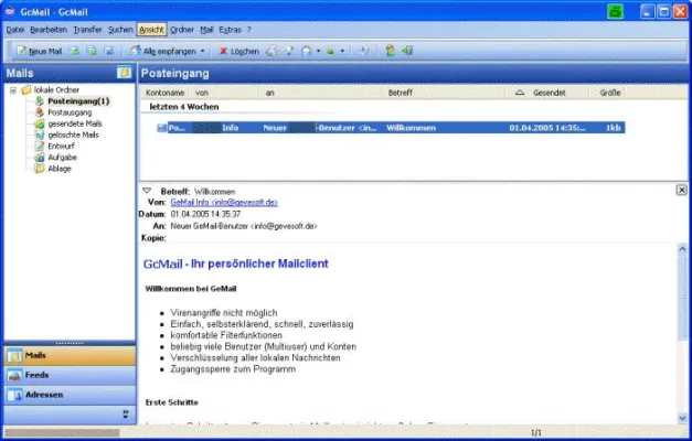 Bild: GcMail der sichere Mailclient veröffentlicht eine neue Version