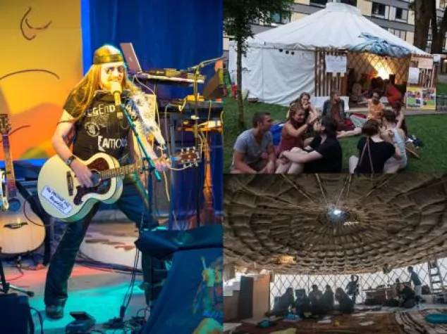 Bild: ‘Lieder zum Nachdenken’: New-Topical-Song Screening von Michel Montecrossa in der Kulturjurte in München