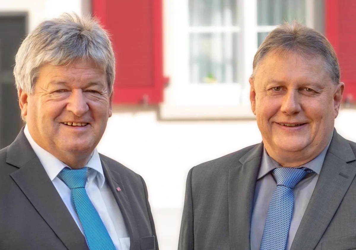 Die Heimbau-Vorstände: Hugo Ruppenthal (nebenamtlich) und der geschäftsführende Vorstand Martin Wein