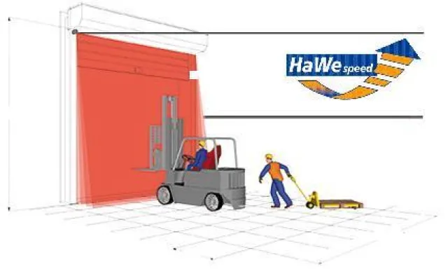 Bild: Tor-Bereichs-Absicherung an HaWe-Speed Schnelllauftoren