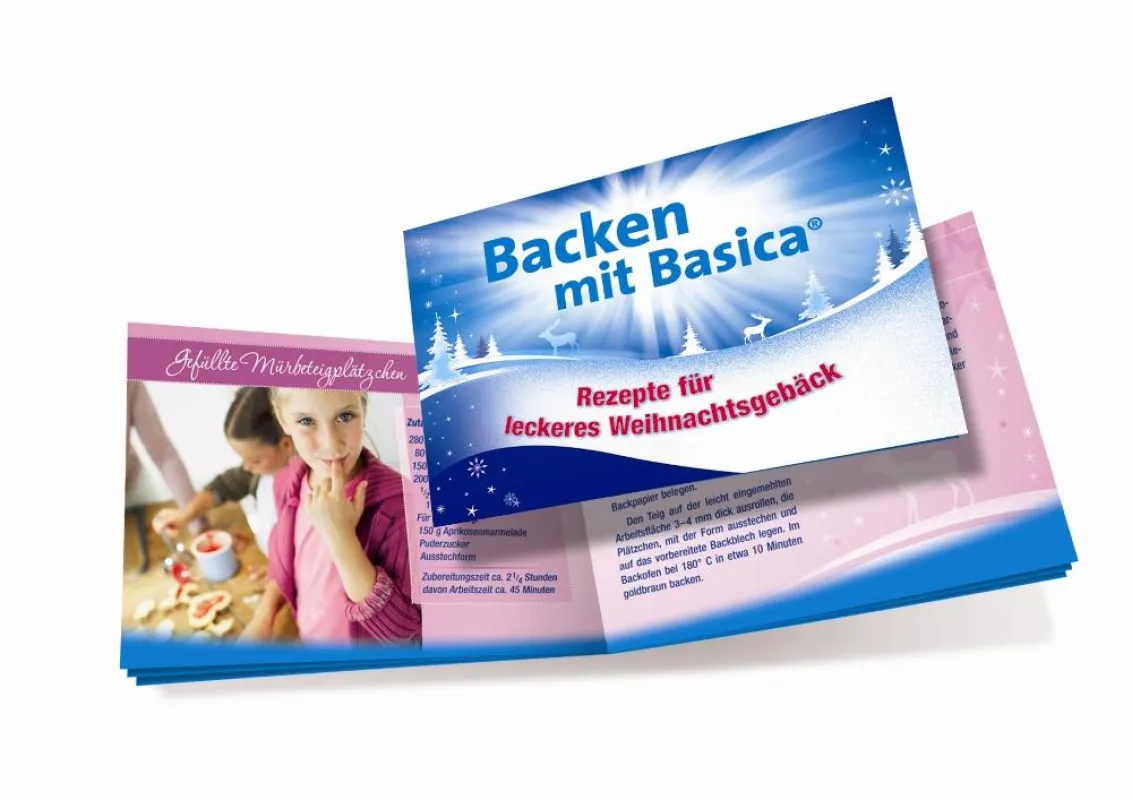 Zur Weihnachtszeit gibt es die Packung Basica Vital® mit einer Broschüre für Plätzchen. Foto: Basica, frei im Textzusammenhang