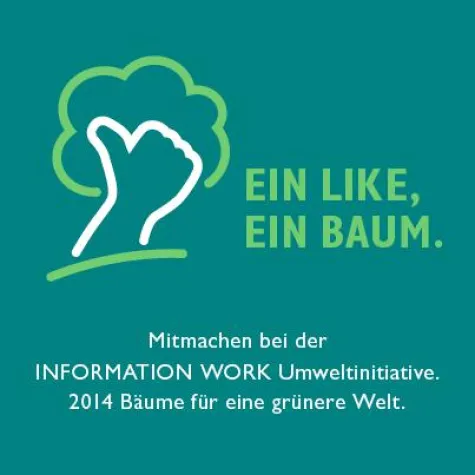 Bild: Ein Like, ein Baum. Die Neujahrsaktion von INFORMATION WORKS für eine grünere Zukunft.