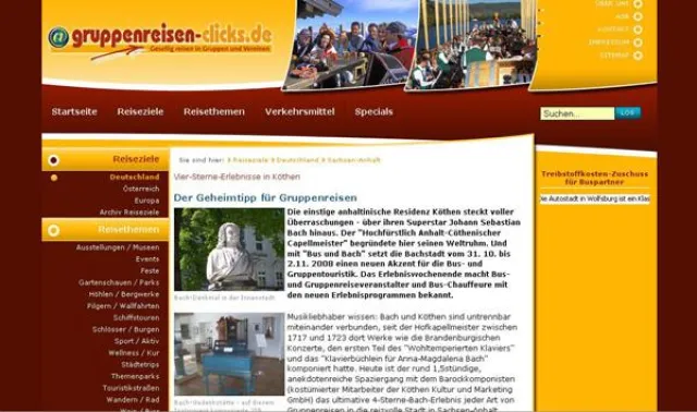 Bild: Köthen - Neues Ziel für Gruppen und Vereine Online-Magazin gruppenreisen-clicks.de präsentiert die Bachstadt