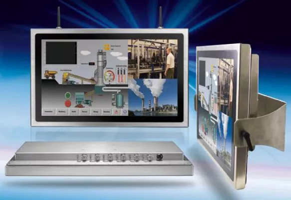 Bild: Lüfterloser 22“ Panel-PC ist IP66 geschützt