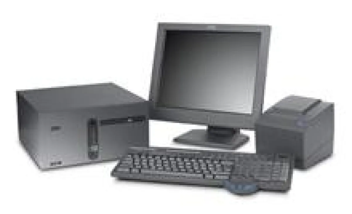 Neue IBM SurePOS700 mit Drucker und Tastatur